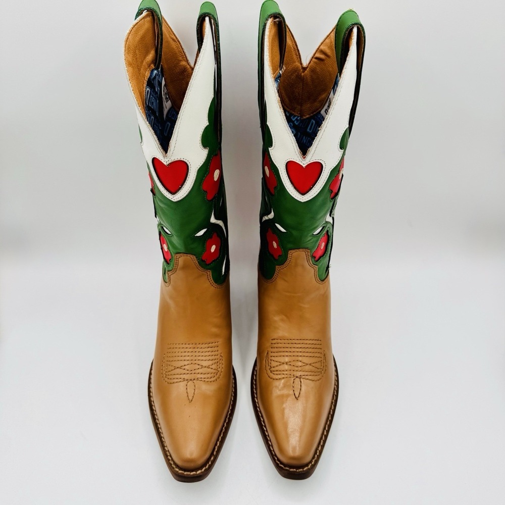 Dingo Coming Up Roses Boots Women's Size 6.5 Camel Leather - Picture 3 of 16